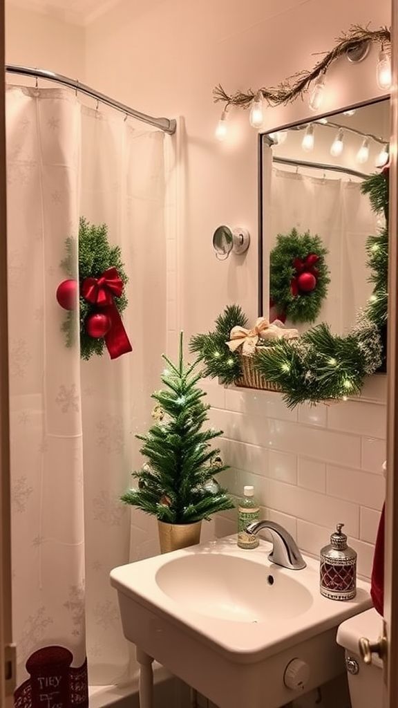 simple christmas decor ideas for small bathrooms