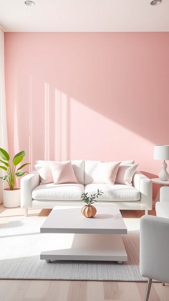 Soft Pink Accent Wall