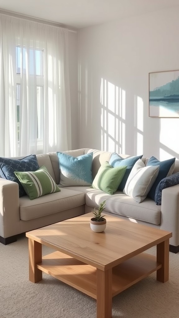 Style with Blue and Green Cushions