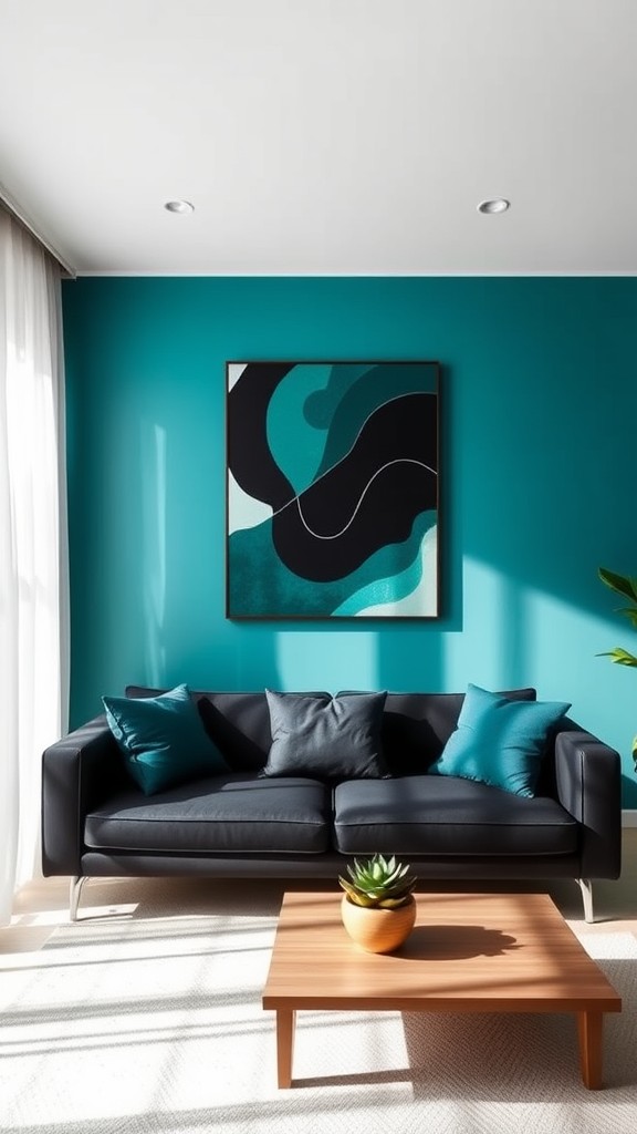 Teal and Black Wall Art