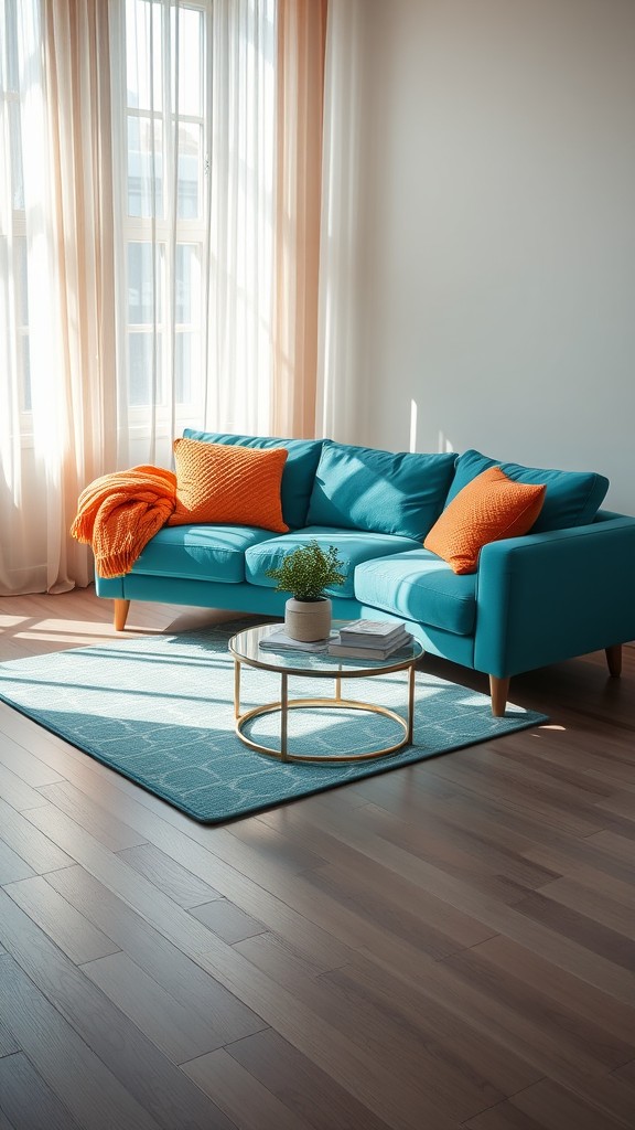 Teal and Orange Decorative Throws