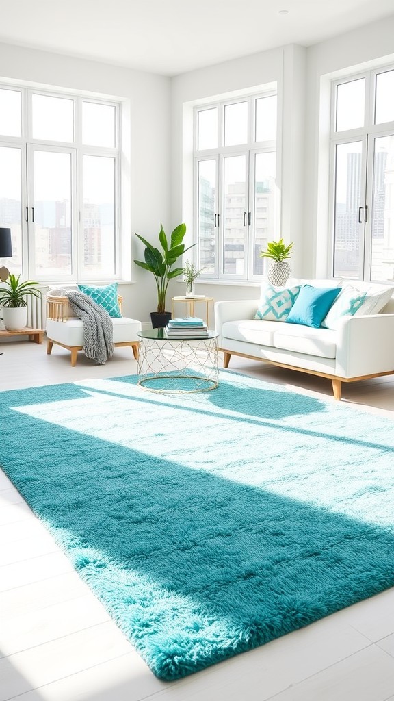 Turquoise Throw Rugs