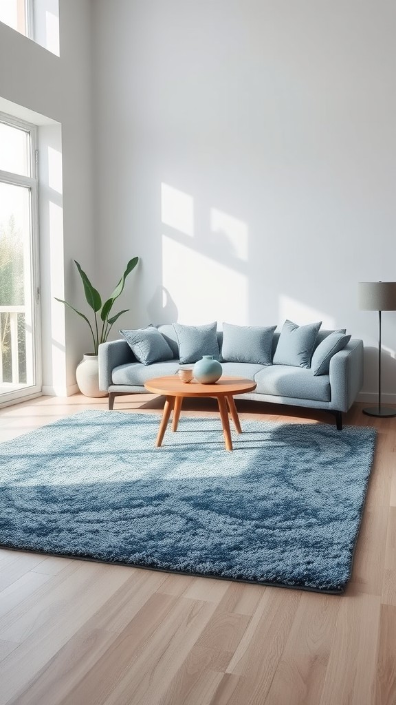 Use a Blue and Gray Area Rug