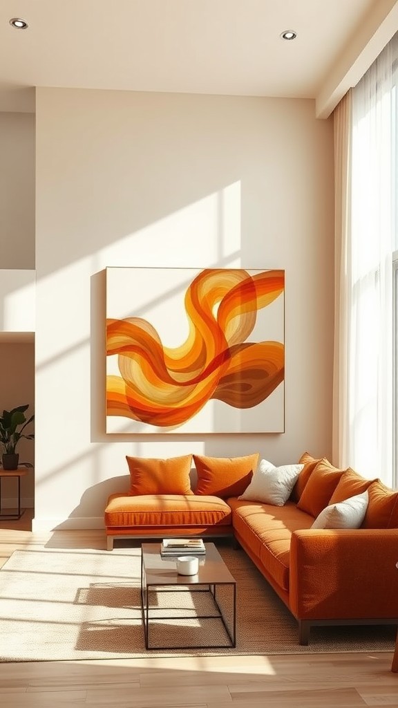 Wall Art Featuring Abstract Orange Designs