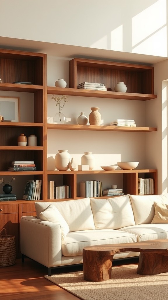 Warm Brown Wooden Shelves