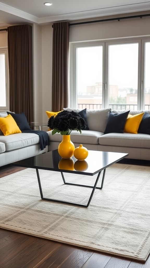 Welcoming Black and Yellow Coffee Table