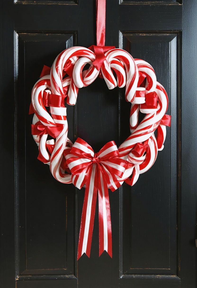 Whimsical Candy Cane Wreath