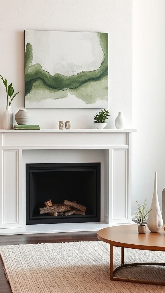 White Fireplace Mantel Decor