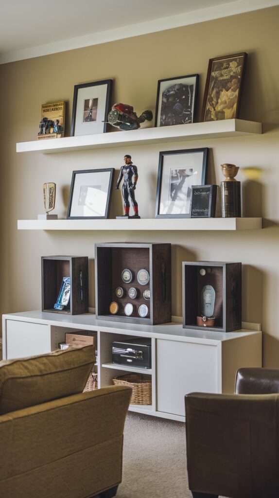 Floating Shelves for Collectibles and Memorabilia