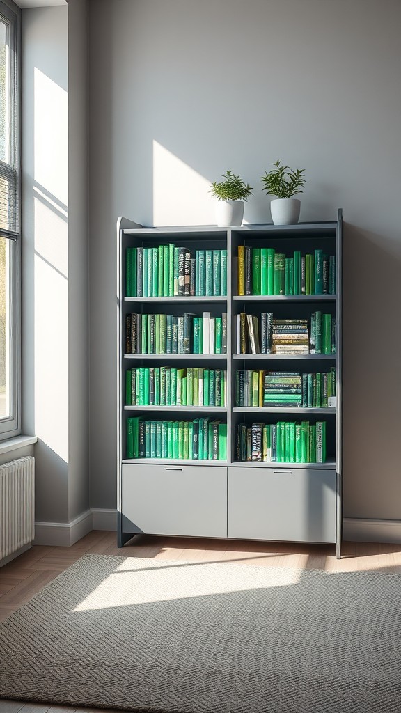 Add Green Books to a Gray Bookshelf