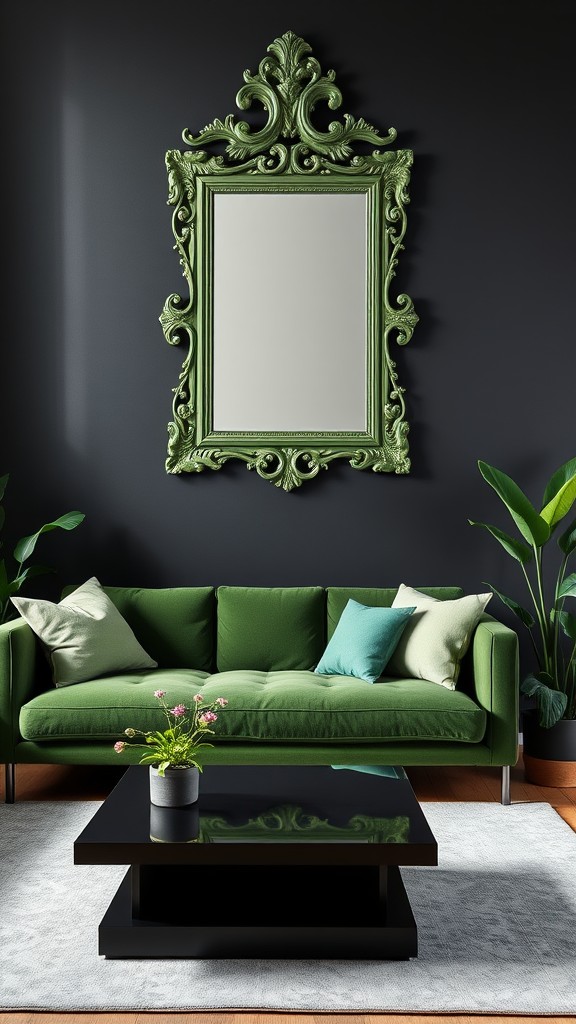 Black and Green Mirrors for an Elegant Touch