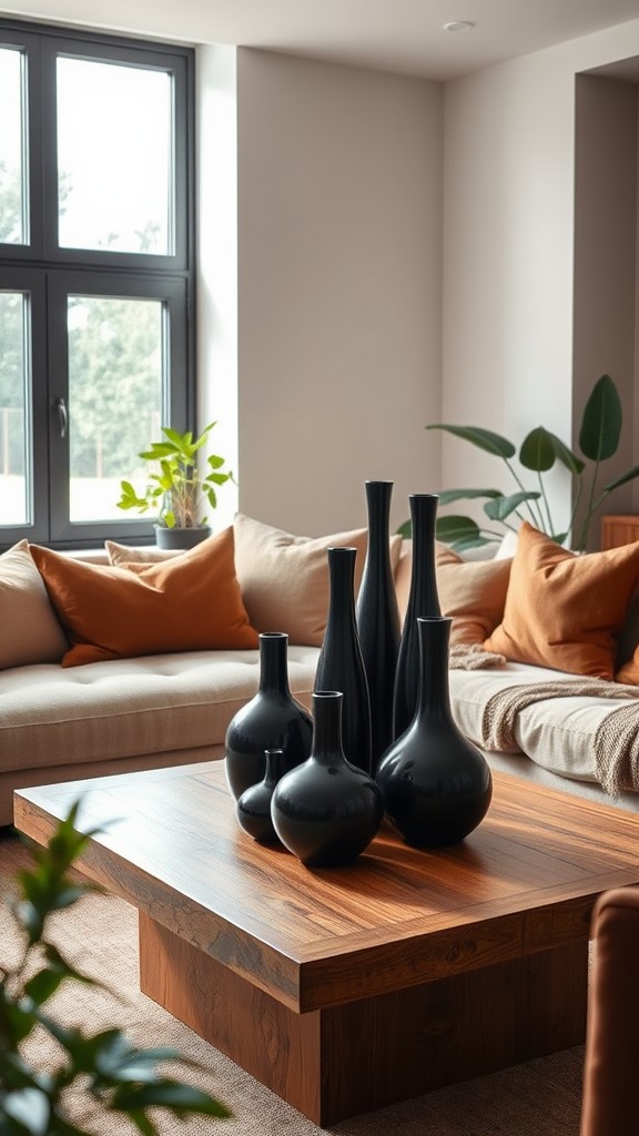 Black Decorative Vases