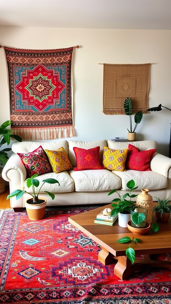 Bohemian Vibes with Colorful Textiles