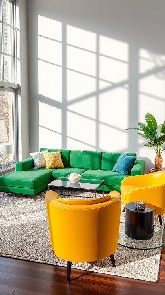 Bold Color Blocking with Accent Chairs