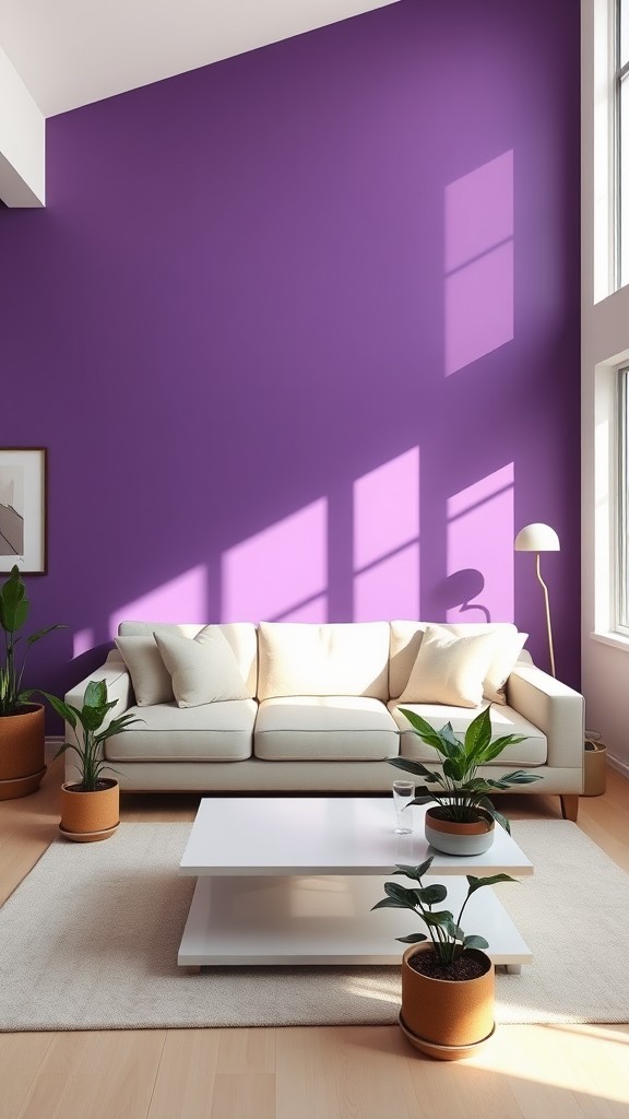 Bold Purple Accent Wall