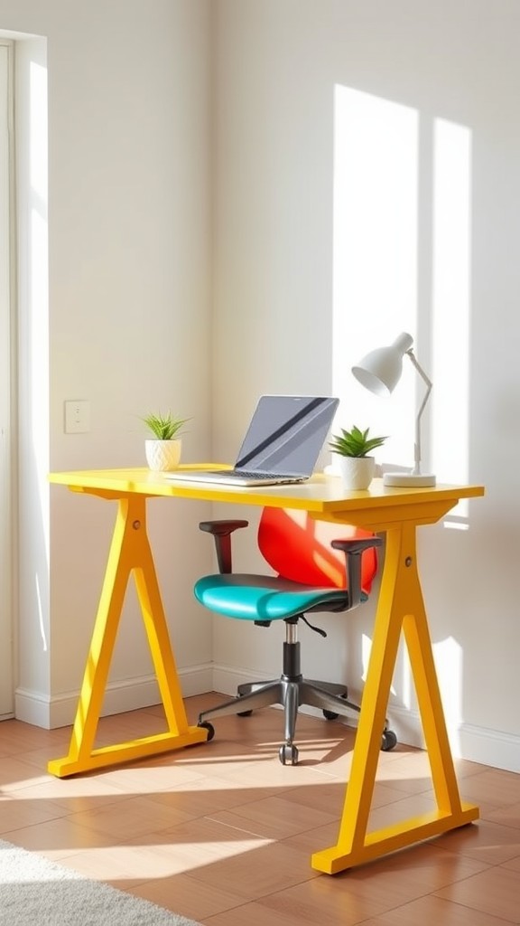 Brightly Colored Standing Desk for a Pop of Color