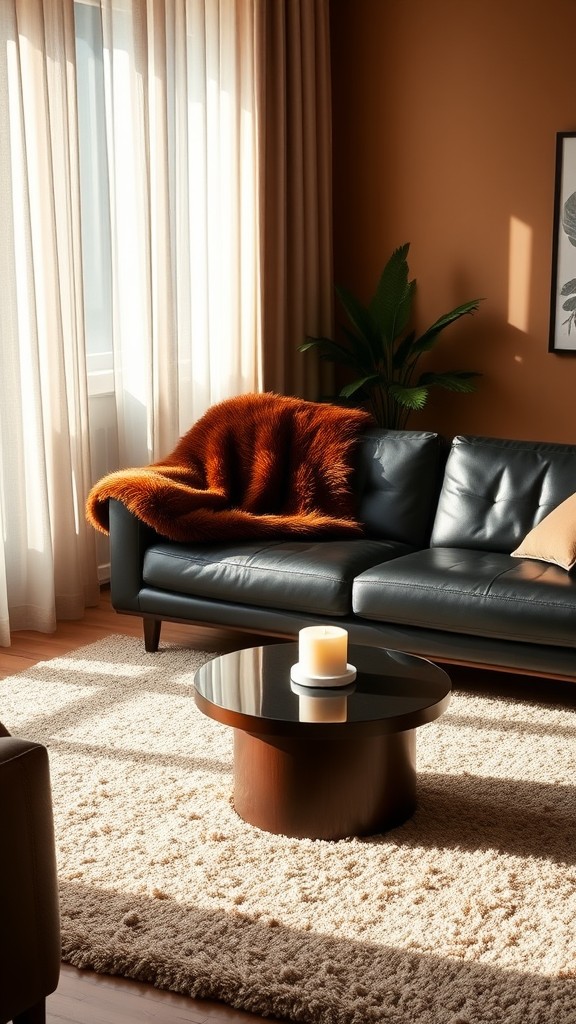 Brown Fur or Faux Fur Throw