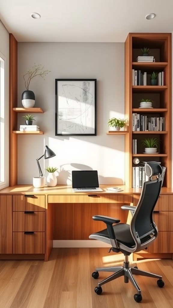 Built-In Desks for Efficient Work Areas