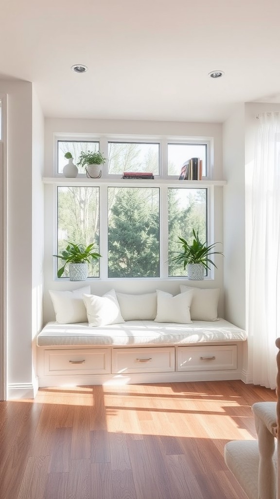 Built-In Window Bench with Shelves