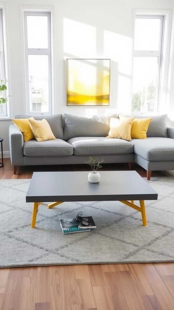 Choose Gray Coffee Tables with Yellow Feet