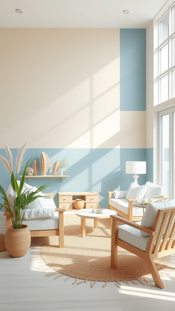 Coastal Color-Blocked Accent Walls