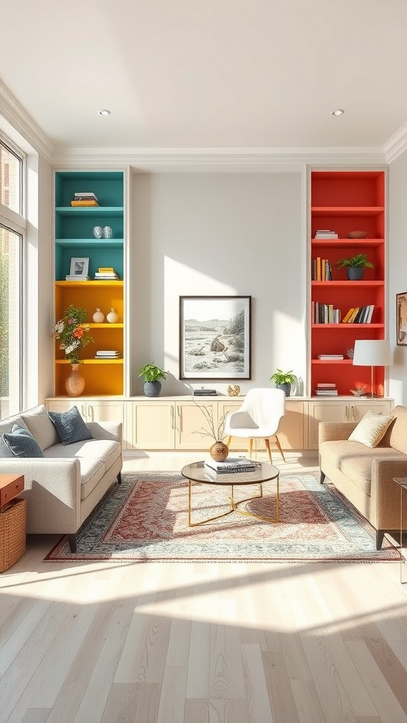 Colorful Built-In Shelves to Add Vibrancy