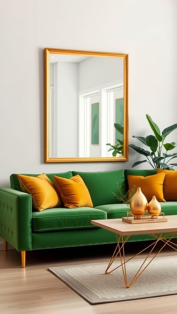 Complementary Green and Gold Decor