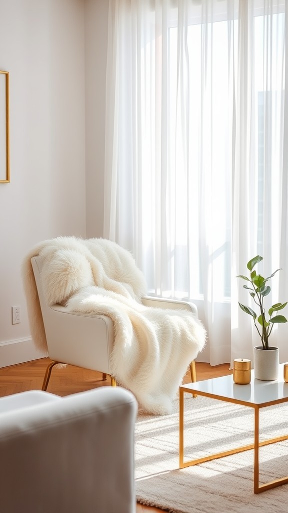 Cozy White Faux Fur Throws