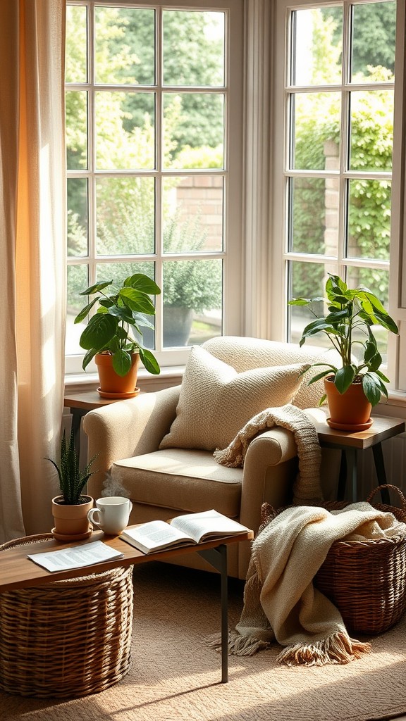 Create a Cozy Reading Nook with Natural Touches