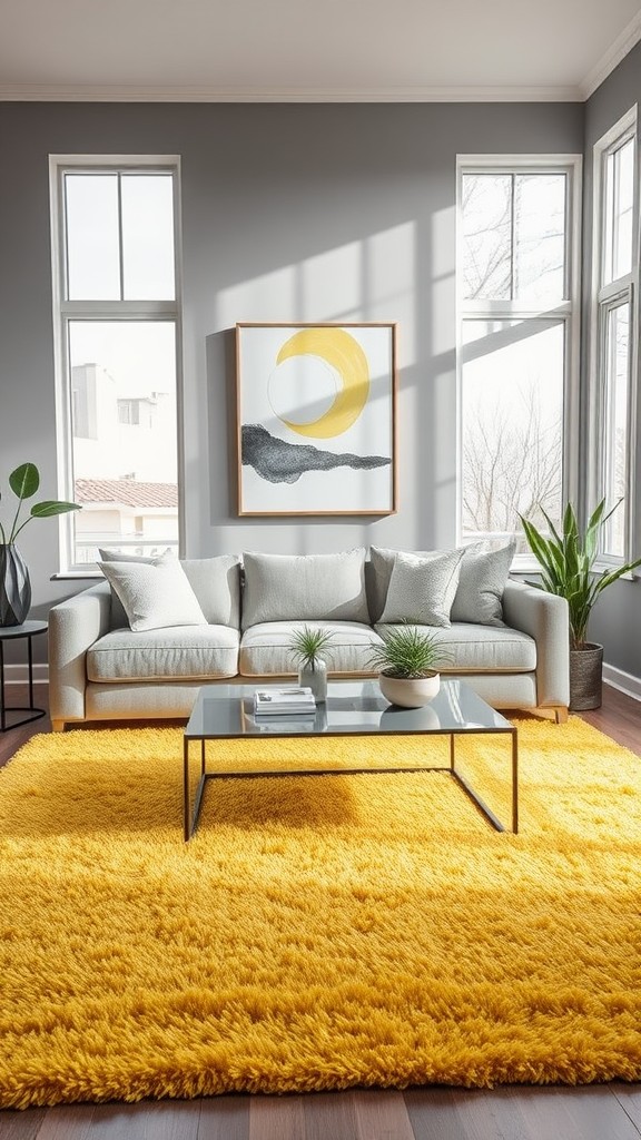 Create a Focal Point with a Yellow Area Rug