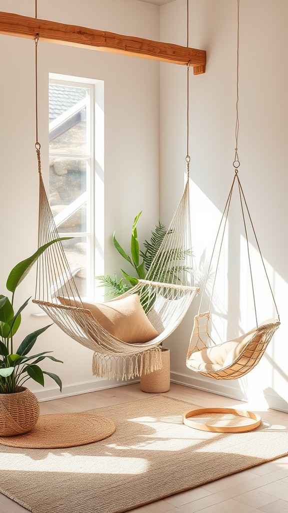 Create a Relaxing Nook with Hammocks or Hanging Chairs