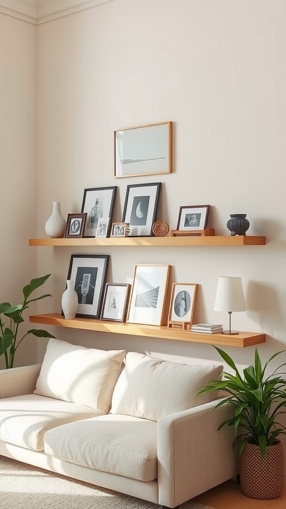 Customized Floating Shelves for Art Display