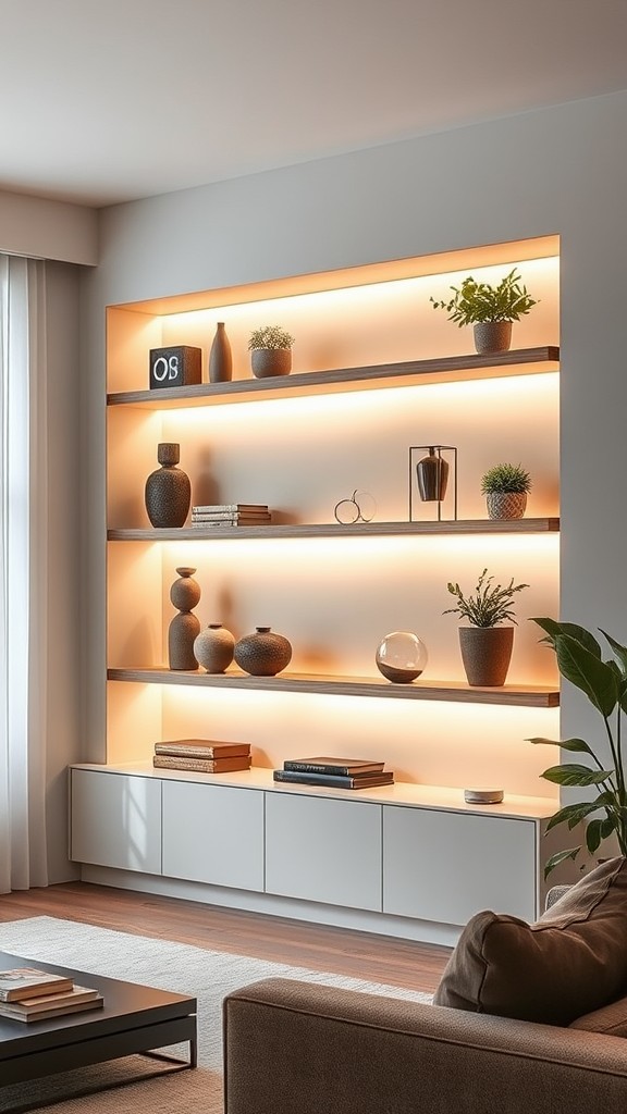 Display Shelves with Backlighting