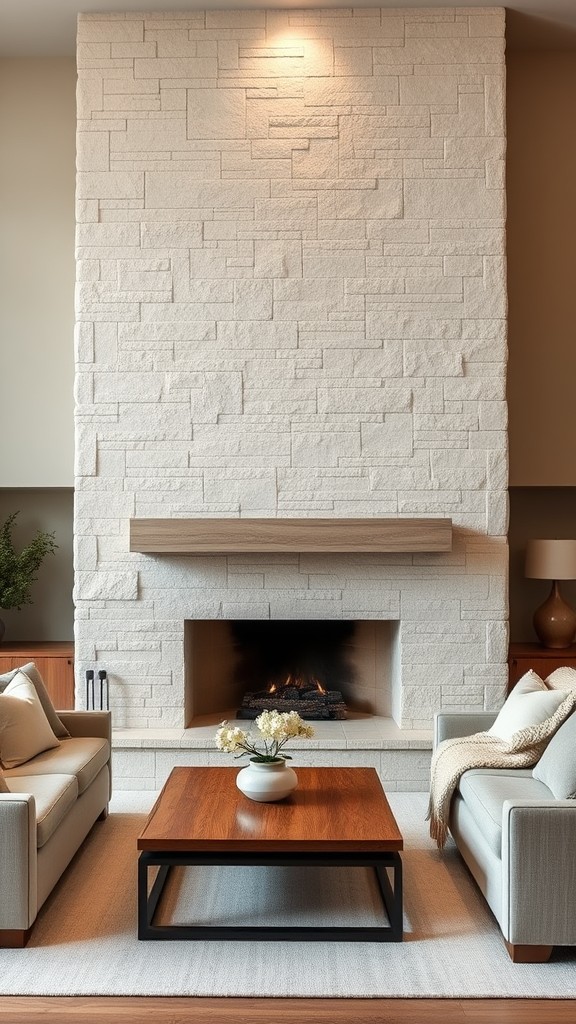 Elegant Stone Fireplace as Focal Point