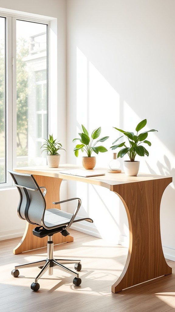 Ergonomic Curved Desk Design