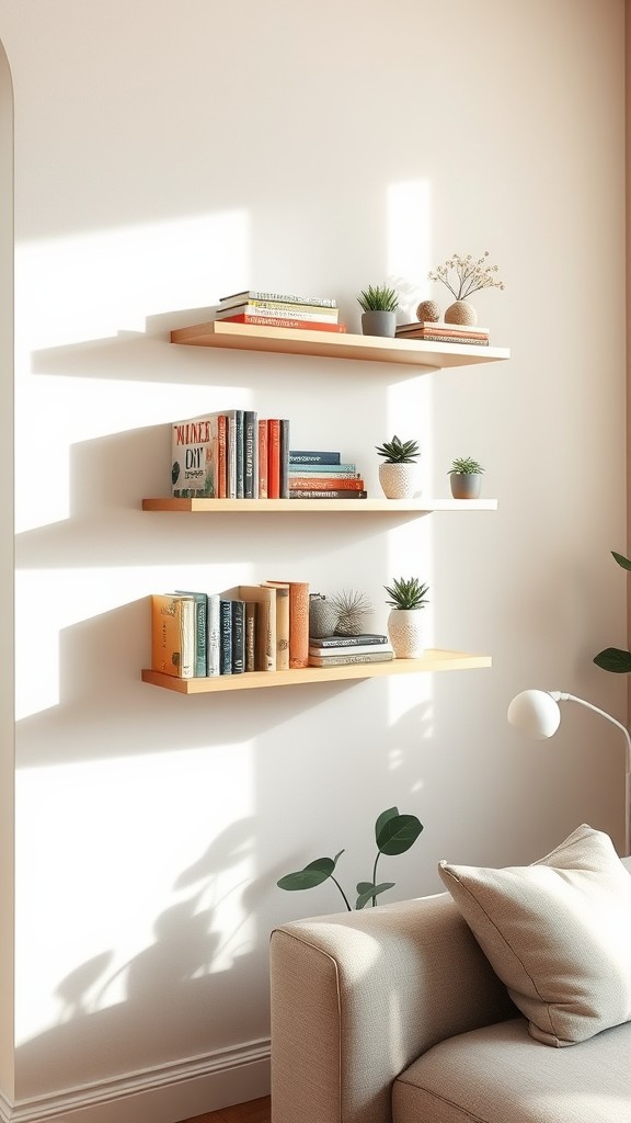 Floating Shelves for Displaying Books