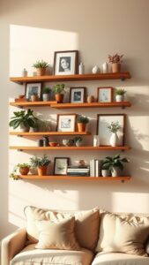 floating shelves ideas for your living room