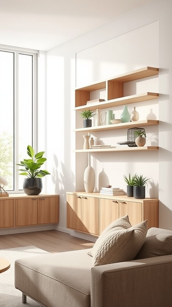 Floor-to-Ceiling Integrated Shelves