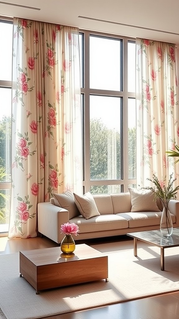 Floral Print Drapes