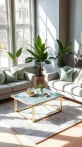 green and gray living room decor ideas