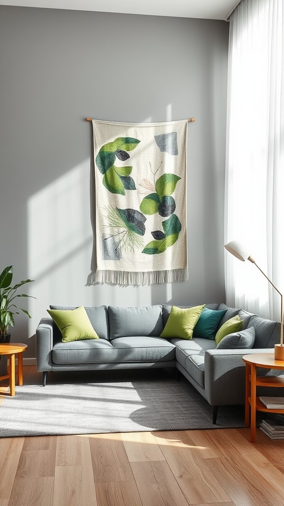 Hang Green and Gray Tapestries