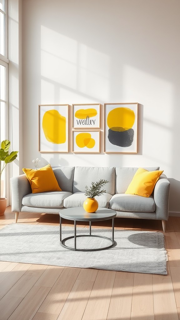 Hang Yellow and Gray Artwork