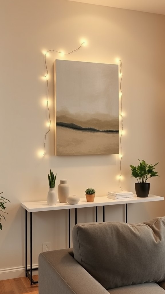 Incorporate String Lights with Art