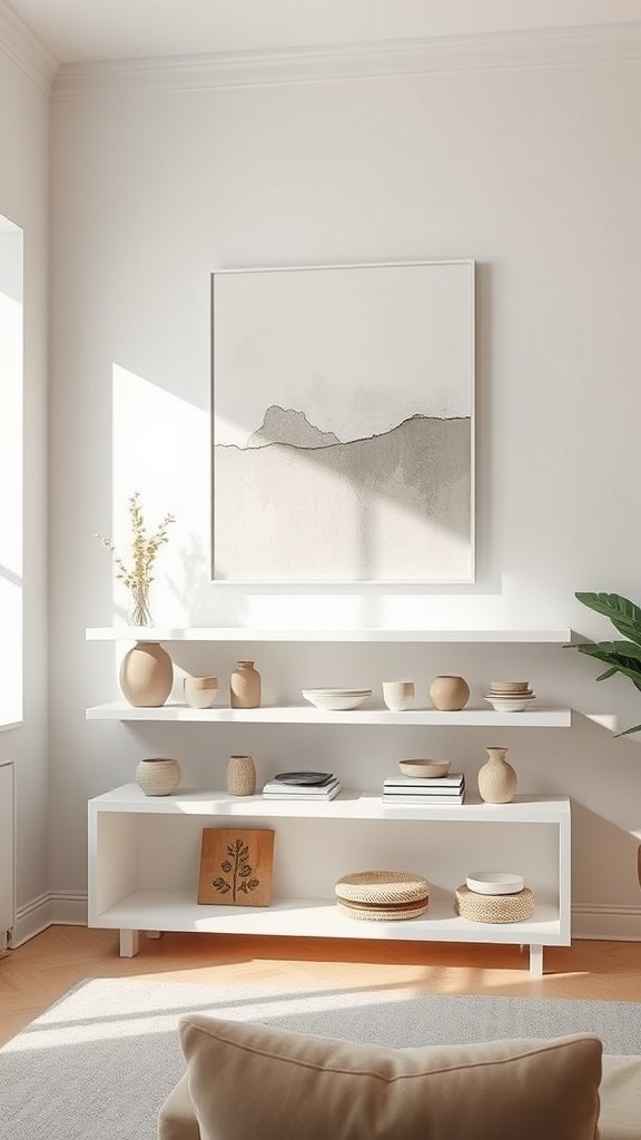 Incorporate Wall Art Above the Shelves