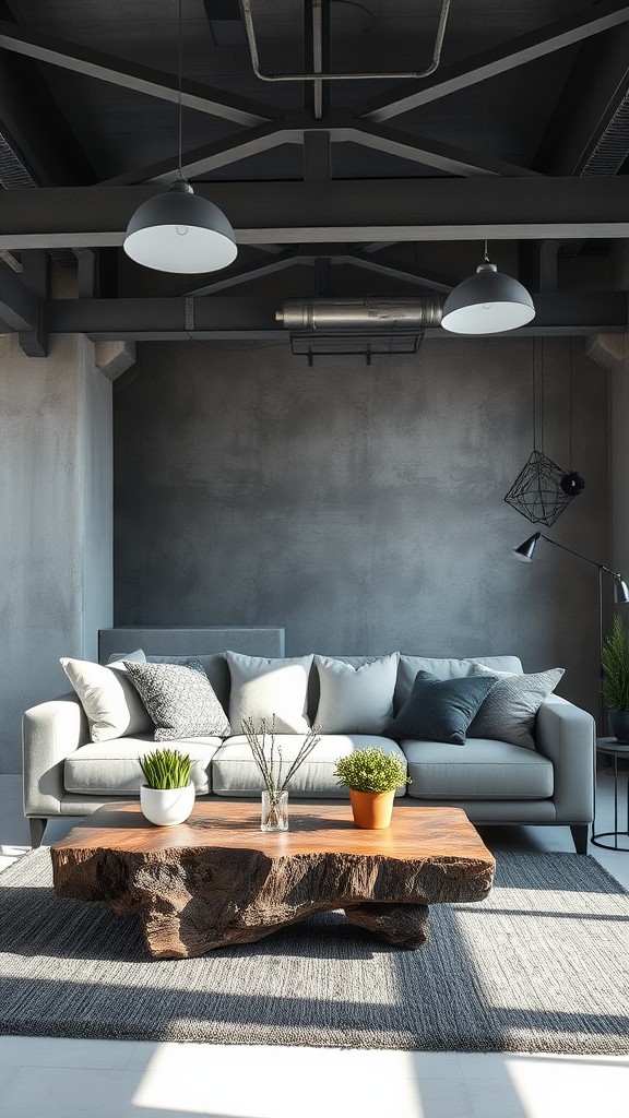 Industrial Chic with Metal and Concrete Features