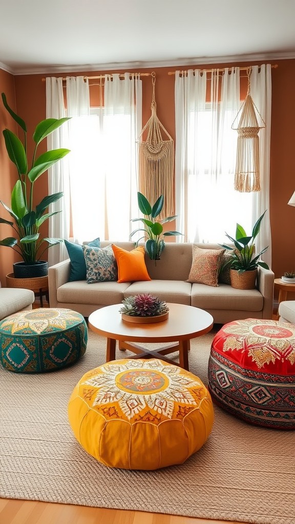 Integrate Colorful Poufs