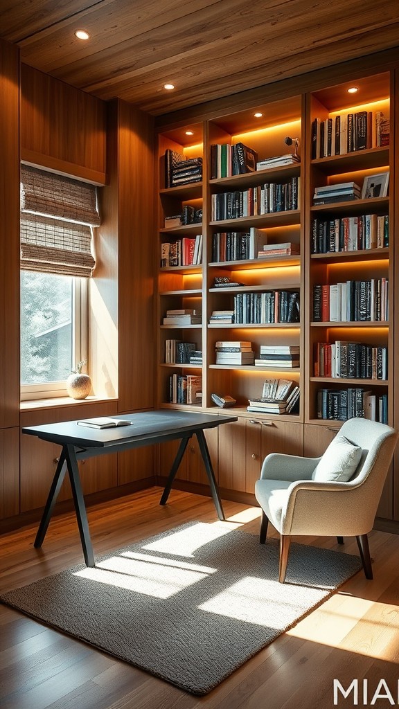 Integrated Bookcases for a Cozy Atmosphere