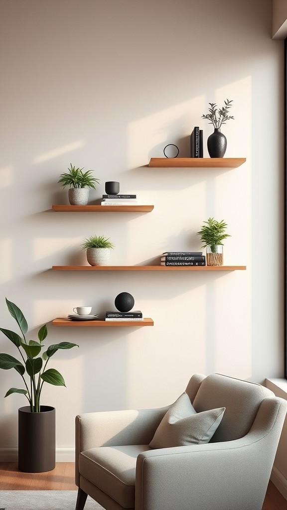 Layered Floating Shelves for Depth