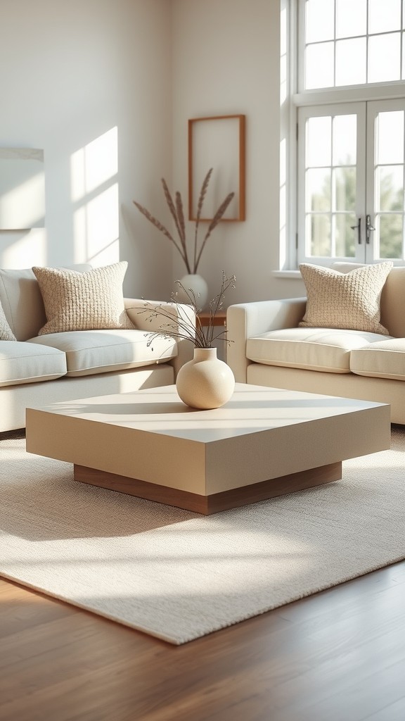 Low-profile Coffee Tables in Muted Colors