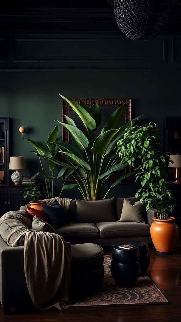 Lush Indoor Plants for Contrast